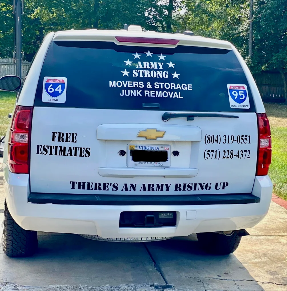 Army Strong SUV with free estimates and both phone numbers